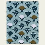 Vintage grey-green glass cabinet from the 1960s.