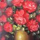 Tableau HST "Bouquet of roses in a vase" signed Amado (20th century)