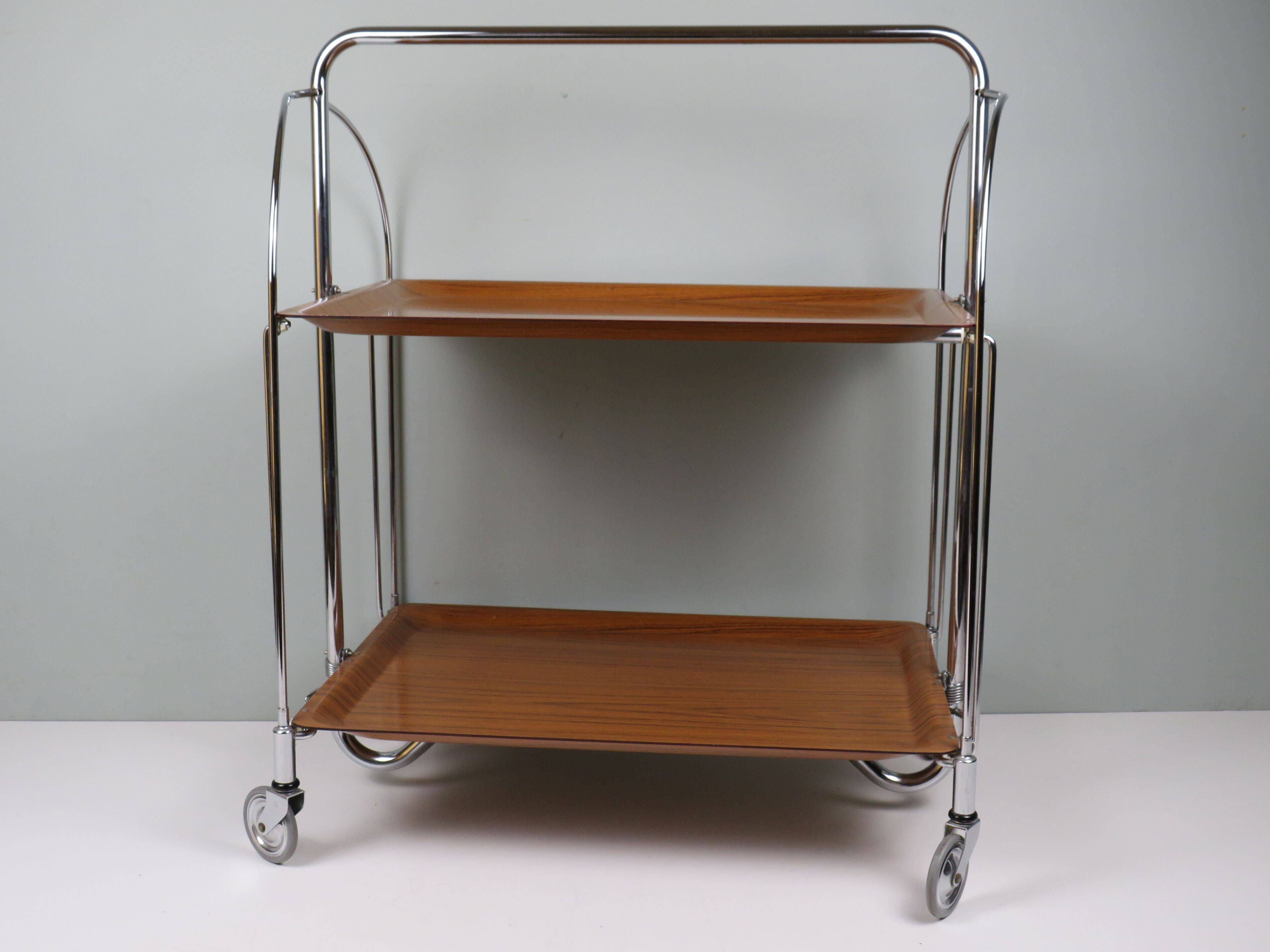 Desserte pliante Dinett par Bremshey – design mid-century, Allemagne