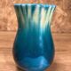 Vase ancien céramique émaillée bleu, blanc, signé Accolay XXème