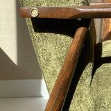 1970s green velvet armchair