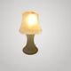 Vintage Murano Opaline Mushroom Lamp with Tinsel Diffuser? Smoke Table.
