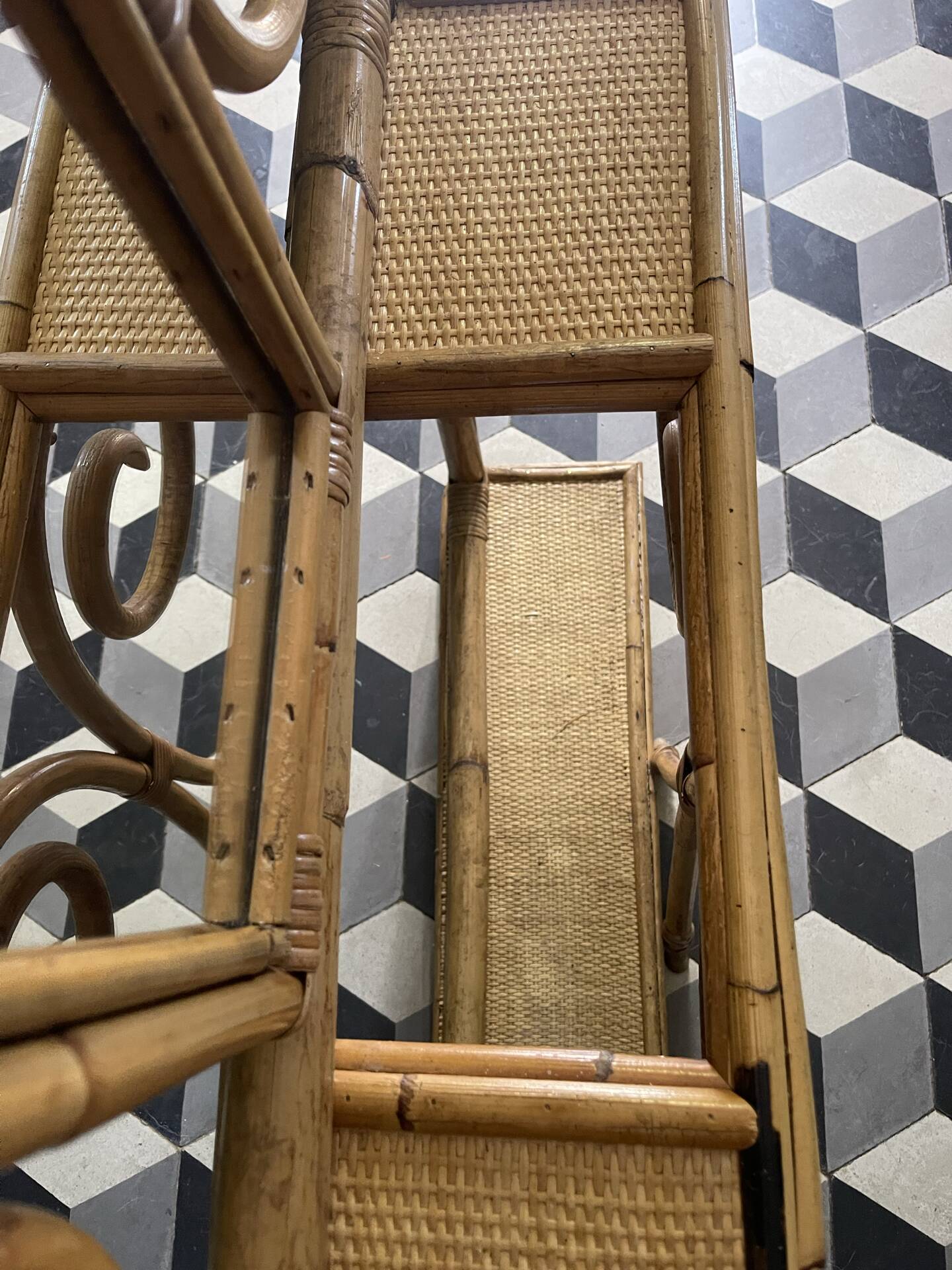 60s bamboo and rattan wardrobe