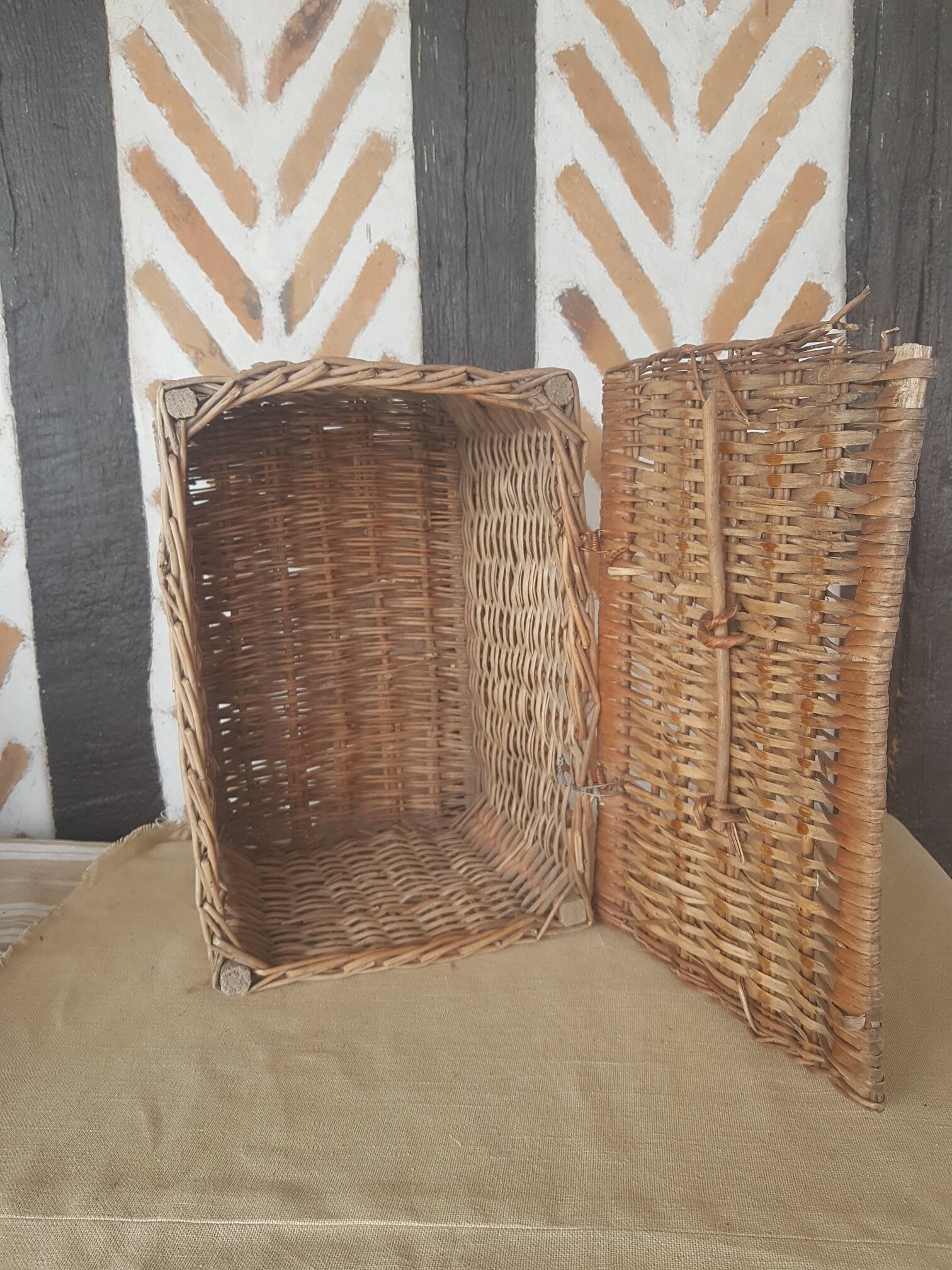 Panier de marché couvercle en osier