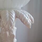 Ceramic palm lamp and white opaline globe