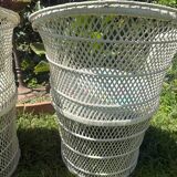 Set of 2 Vintage White Rattan Armchairs – 1970s