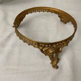 Fruit cup centerpiece in frosted glass and art nouveau art deco bronze signed Muller frères