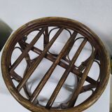 Pouf in old vintage rattan