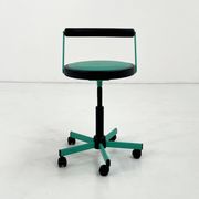 Turquoise adjustable office chair by Bieffeplast, 1980