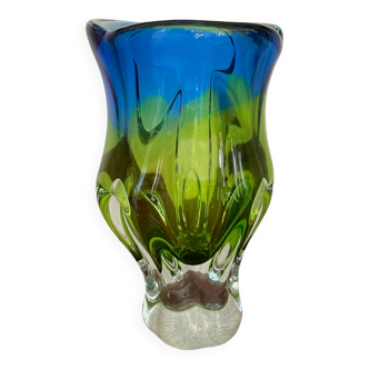 Vintage Bohemian glass vase