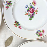 4 small plates iron earth salins model "anny" floral pattern