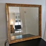 Golden square mirror with gold leaf  - 47x47cm