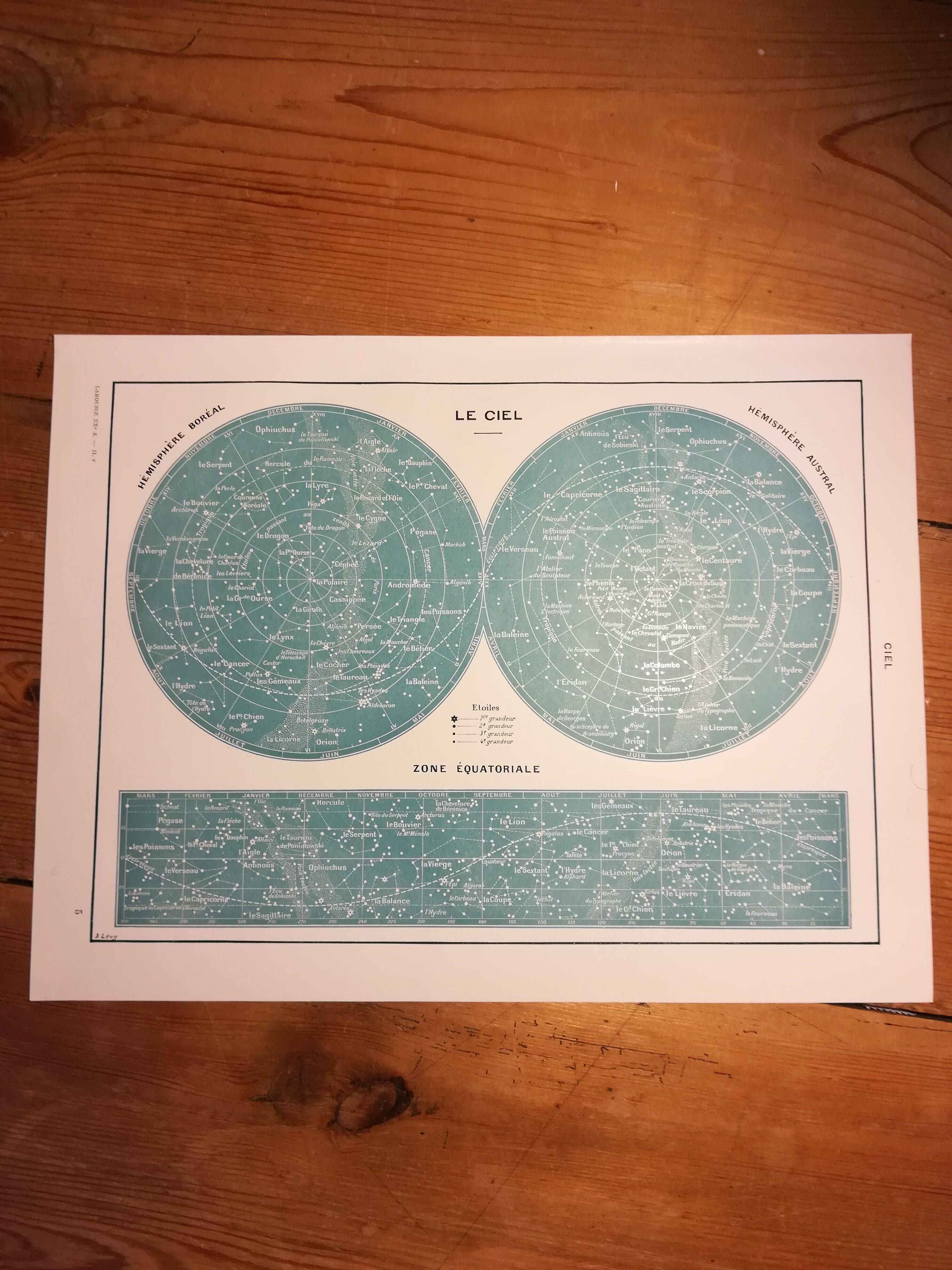 Lithograph on the moon and sky