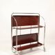 Bar de service vintage Bauhaus style chrome et bois mobile wengé