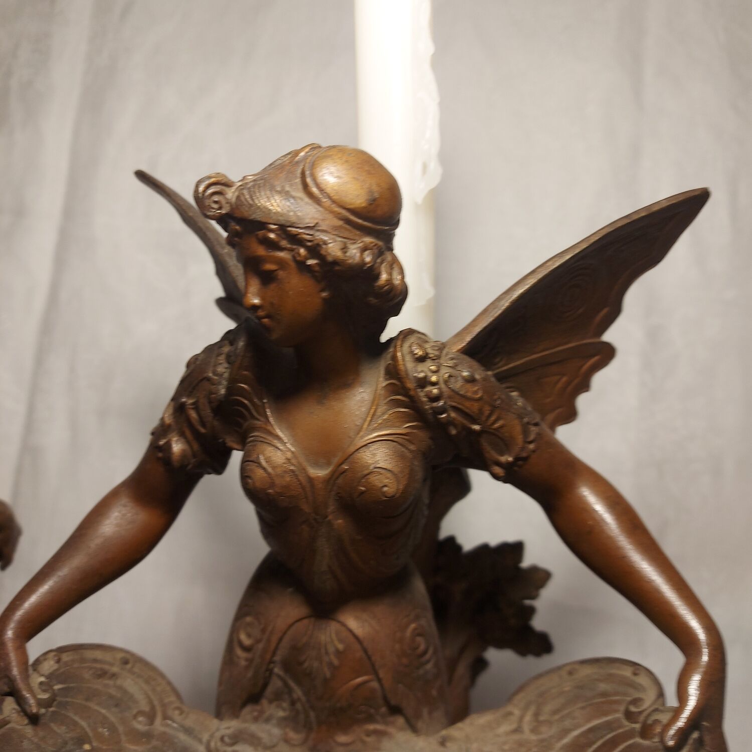 Pair of art nouveau candle holders in regulates