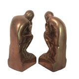Paire de serre-livre "penseur" laiton