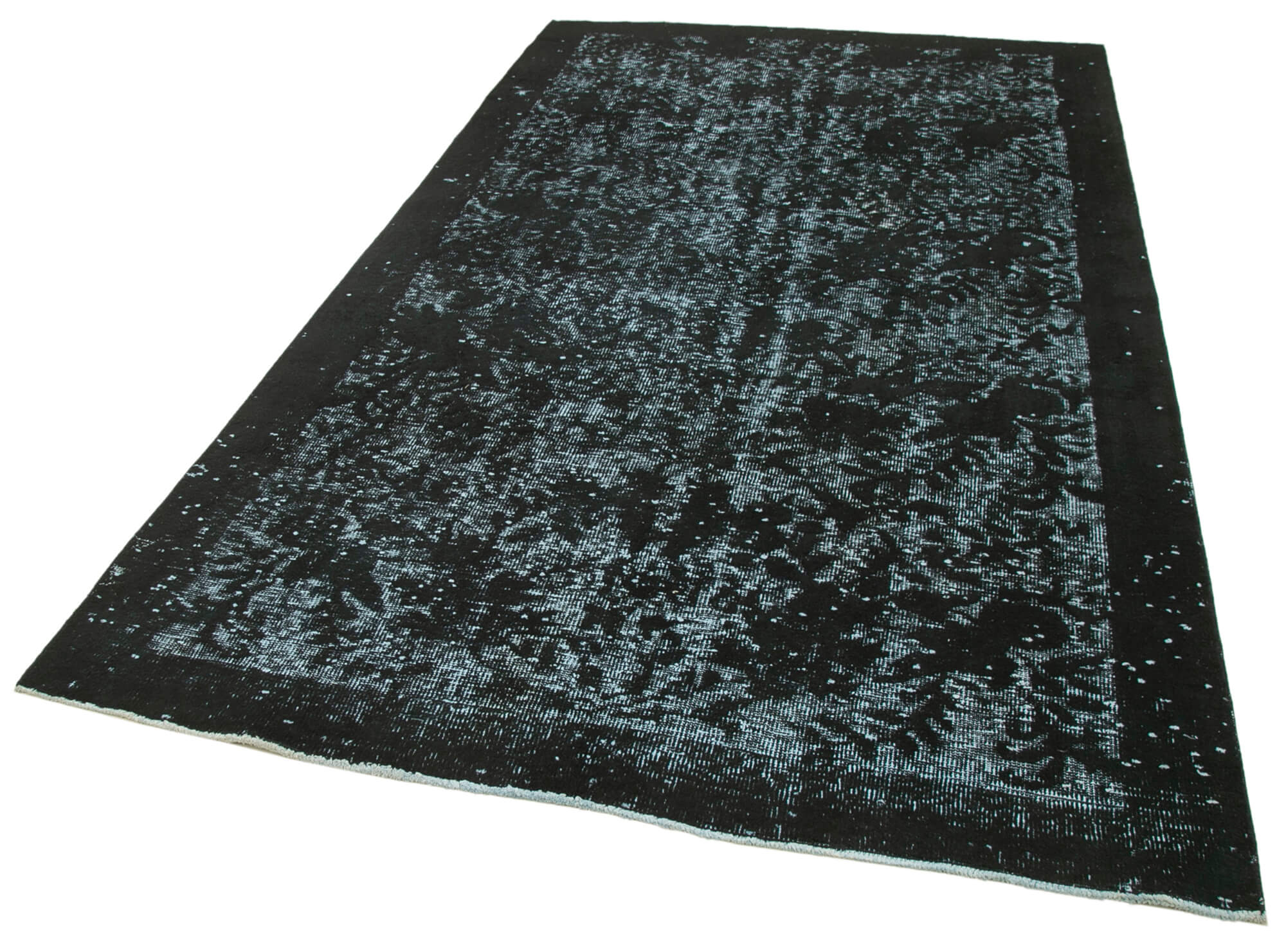 Hand-knotted vintage turkish 1980s 170 cm x 290 cm black rug