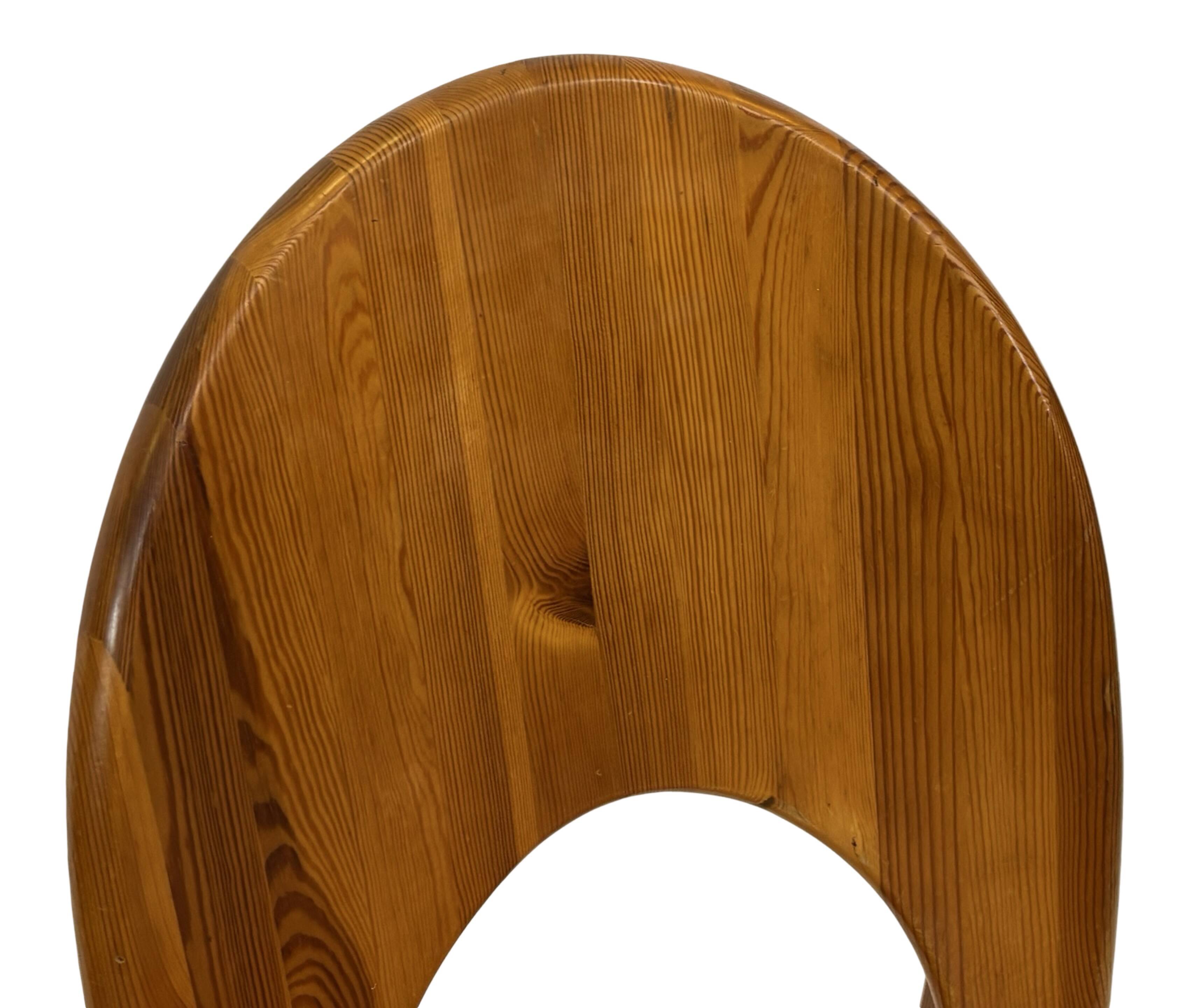 Vintage set of four pinewood chairs Rainer Daumiller minimalist design