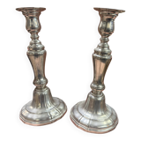Pair of metal candlesticks