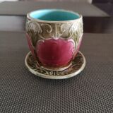 Cup and saucer in glazed ceramic end 19th