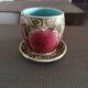 Cup and saucer in glazed ceramic end 19th