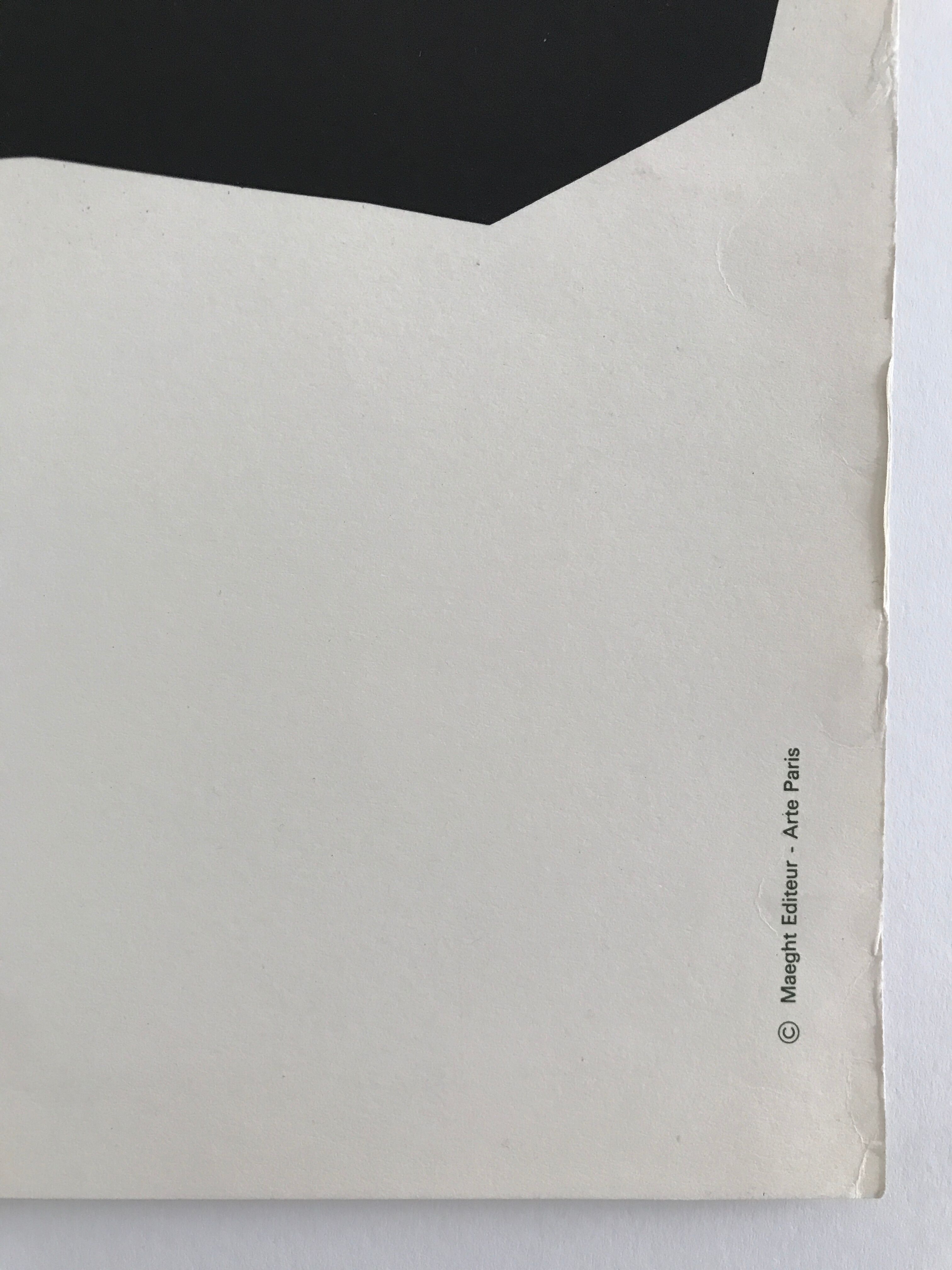 Original poster in lithograph after Eduardo Chillida, Maeght Gallery, 1968