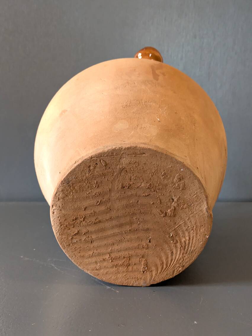 Large traditional jug / Antique terracotta plunger, 35cm high