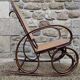 Fauteuil rocking-chair cannage et bois courbé