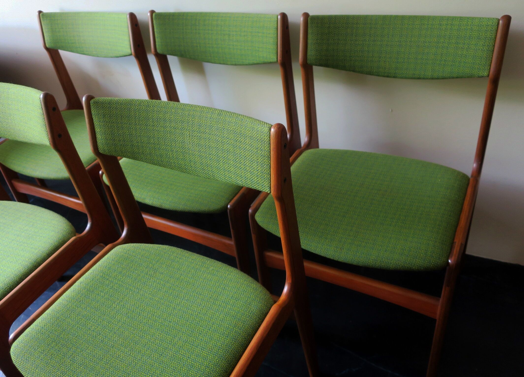 Set of 6 Danish teak dining chairs by Erik Buch, 1960