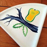 3 Flat Ceramic Bowls, Matte Glazed Terracotta, Vintage 60s