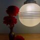 Vintage art deco globe pendant lamp in yellow and gold granite glass