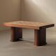 Art Deco table in oak and walnut with marquetry decoration, circa 1940.