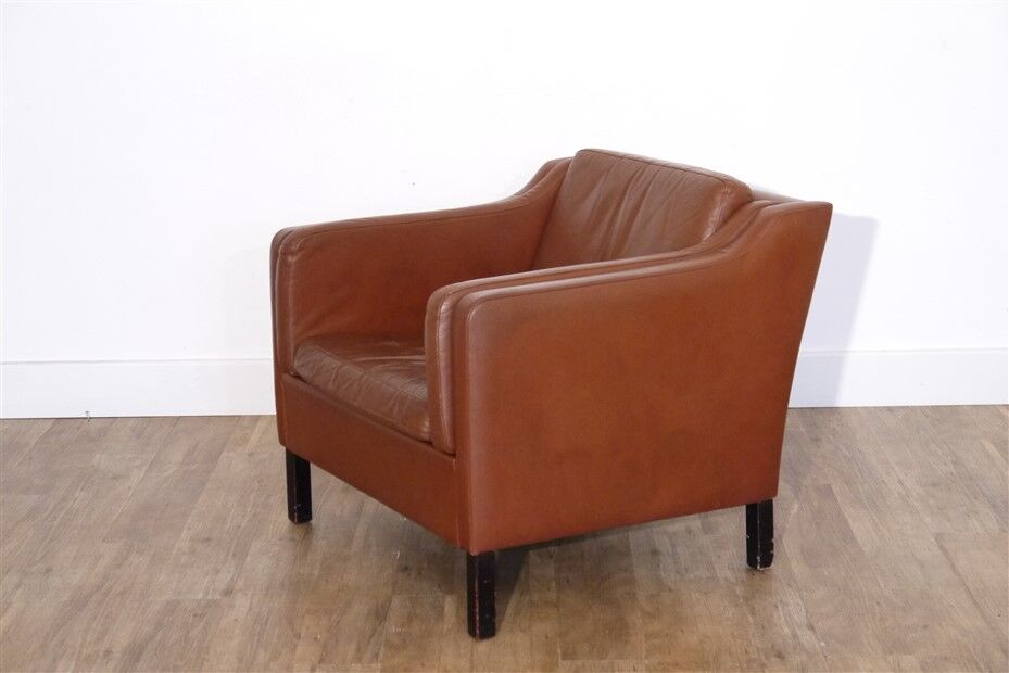 Danish armchair in cognac leather 1960