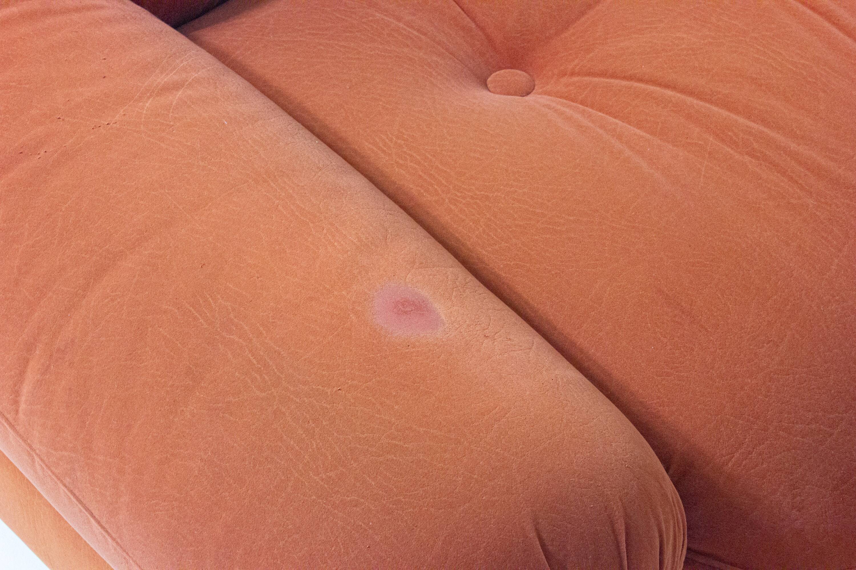 Pair of suède 'Sapporo' lounge chairs by Mobil Girgi, Italy 1970s