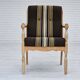 1970s, Danish armchair, furniture wool, solid oak wood.