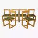 Set of 6 modernist chairs in wood and fabric from the 60s