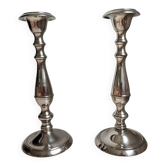 Pair of large vintage silver-plated candlesticks – classic style