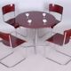 Czech Bauhaus Chrome Dining Table and Chairs attributed to Hynek Gottwald, 1930s, Set of 5