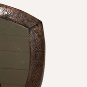 Dutch art deco brutalist copper hammered triangle mirror, 1920-1930s