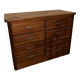 Ancien comptoir de mercerie / meuble de métier / commode en bois ancien