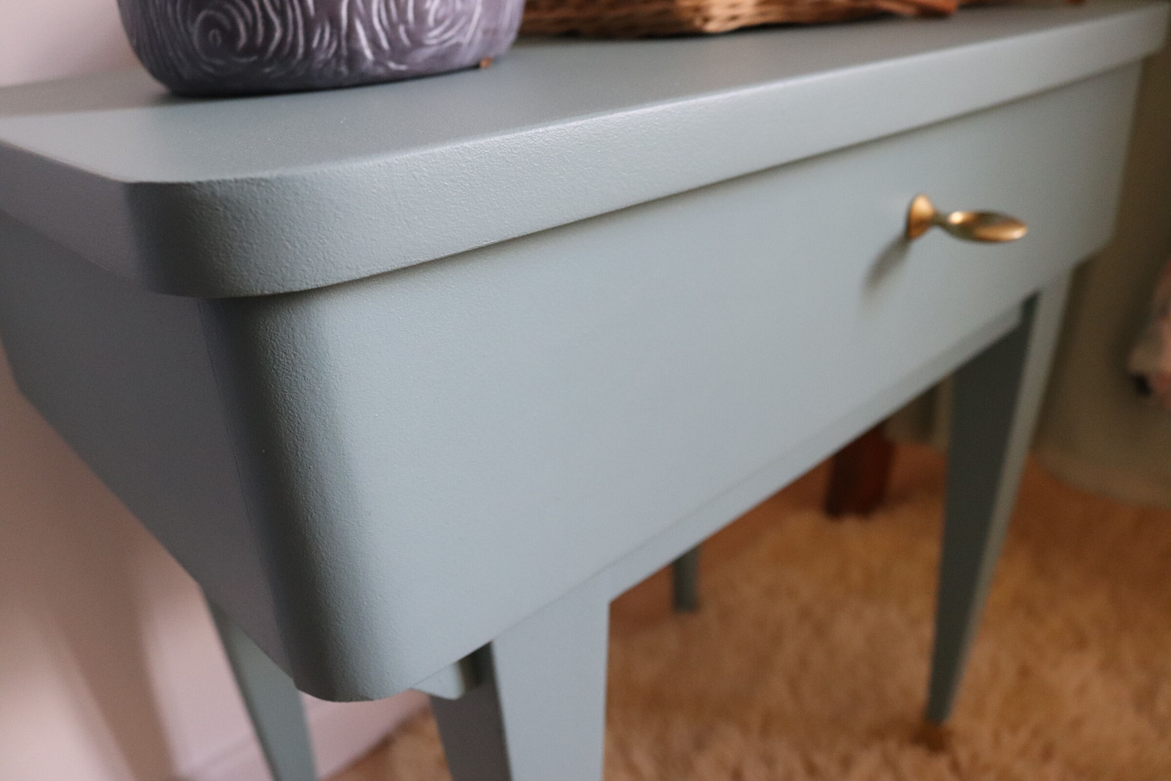Bedside vintage blue feet compass