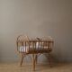 Berceau en rotin osier vintage design scandinave rétro lit de poupée jouet ancien