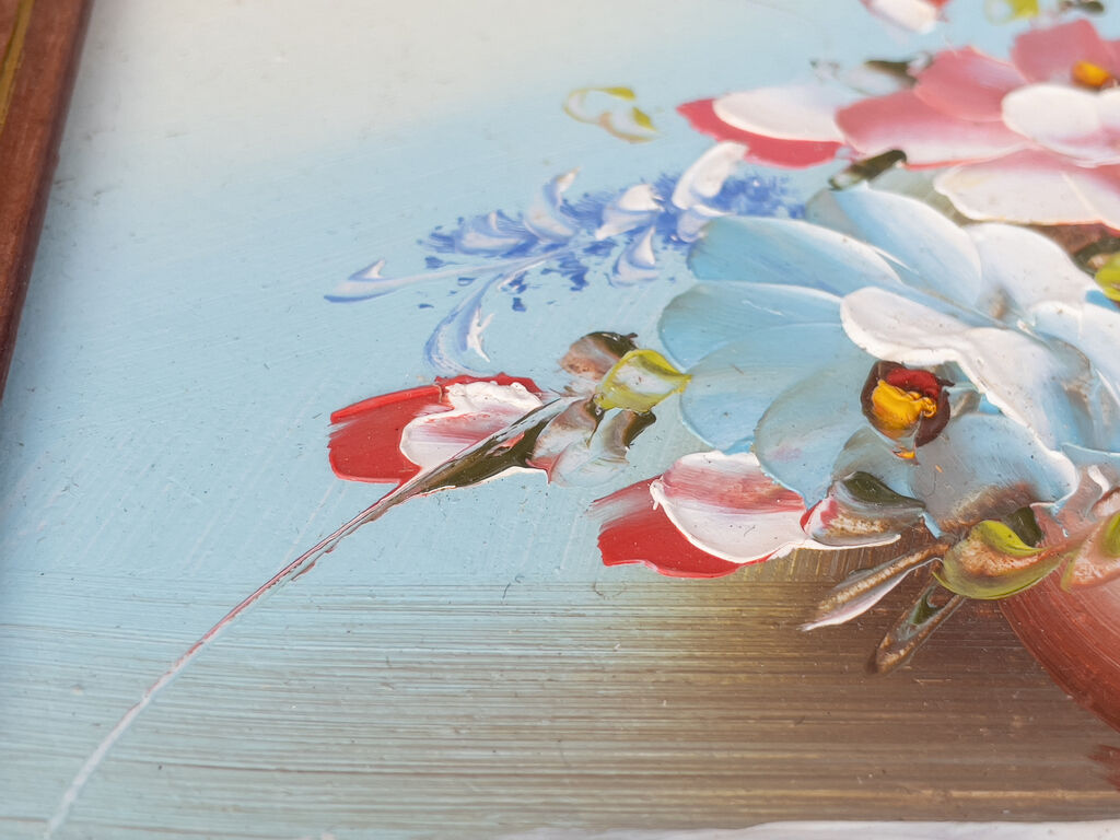 Flower-decorated painting