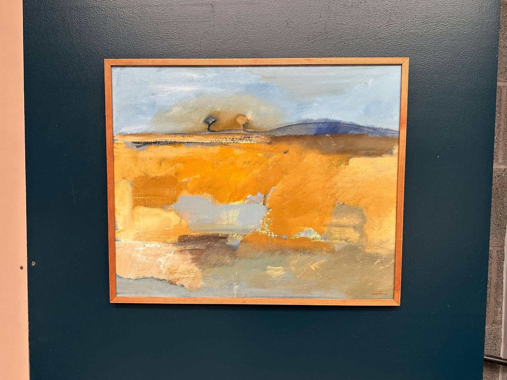 Huile su panneau suédoise – “Landskapskomposition” par Peter Prütz – Vintage