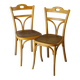 2 bistro chairs from 1905 by KOHN No. 187, wooden seats with 5 fleur-de-lis motifs