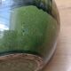 Green ceramic vase with stamp