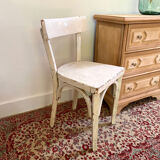 Petite chaise bistrot pour enfant en bois blanc