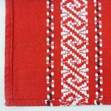11 red cotton napkins - embroidered Basque style