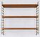 Vintage wall shelf in wood and gold metal – 1960s/70s