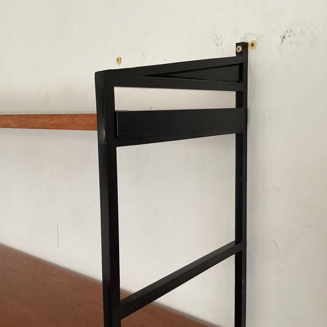 Vintage wood and plastic wall shelves